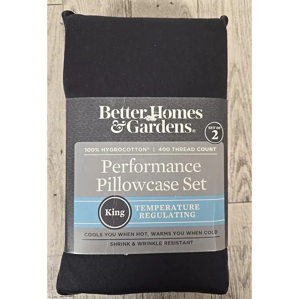 Better Homes & Gardens KING Size Pillowcase Set 400 Thread Count Greystone NEW